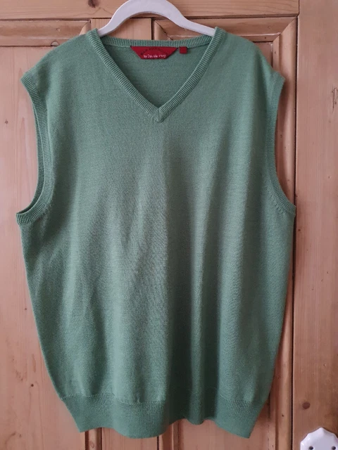 Maglione da uomo grande canotta senza maniche bar porto doppia miscela lana merino