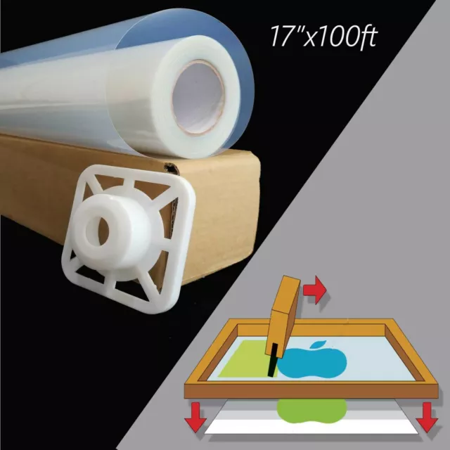 Película de inyección de tinta de transparencia láctea impermeable para serigrafía de seda de 4 rollos, 17"x 100 ft