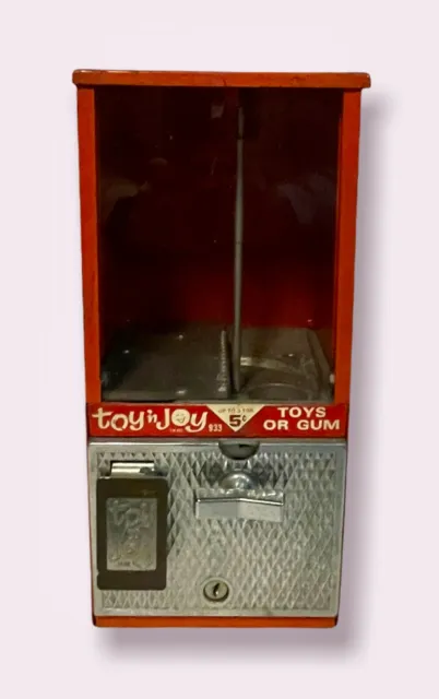 Vintage Becker Toy N Joy Gumball Candy Prize 5 Cent Machine 1950’s 14" x 6.5"