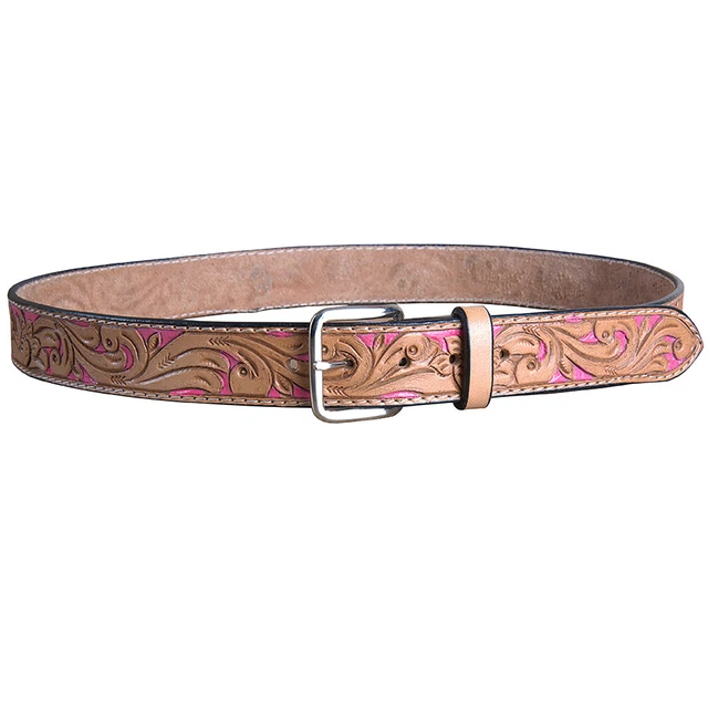 44BH Leather Gun Holster Belt Handmade Heavy Duty Western Mens Pink Hilason