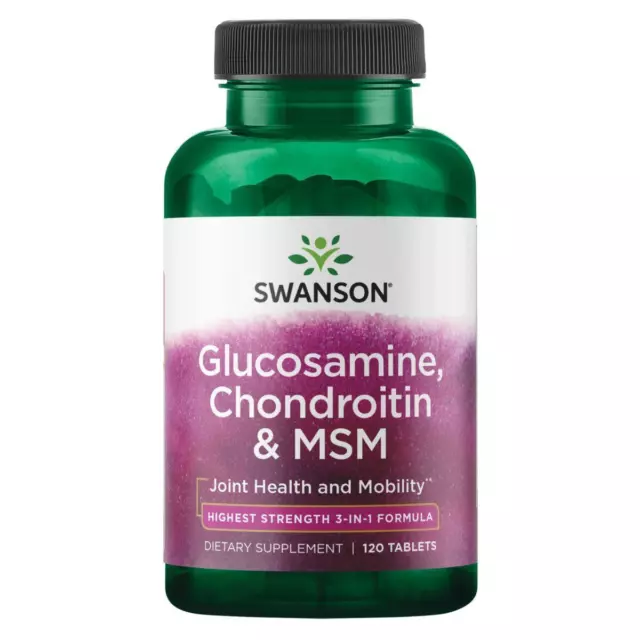 Swanson Glucosamine, Chondroitin & MSM 120 Tablets, Joint & Cartilage Support