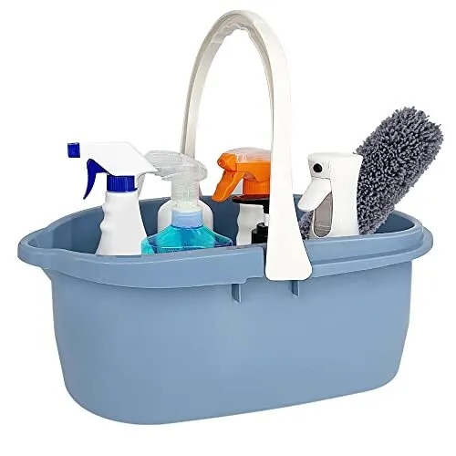 3.4 Gallon (13L) Large Plastic Mop Bucket with Handle for House Cleaning  Blue