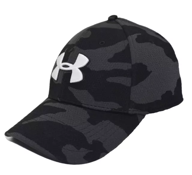 Under Armour Mens UA Blitzing II Stretch Fit Cap Black/Grahphite Camo Hat L/XL