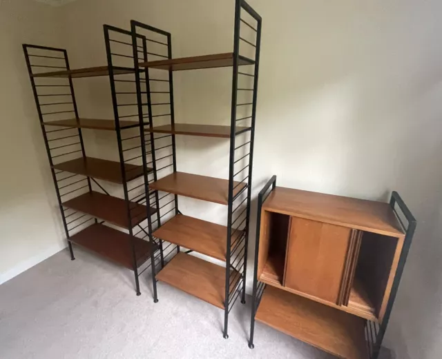 Very Rare Room Divider 3 Bay Teak Ladderax Shelving /Display Stand Bookcase