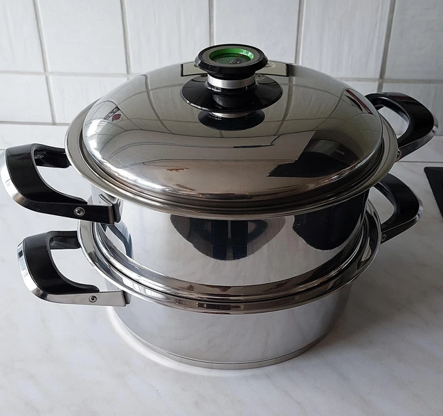 AMC Topf Set 24 cm Visotherm mit Dampfgaraufsatz u. weiters Zubehör*TOP Zustand
