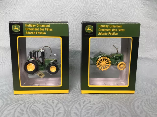 John Deere Tractor Holiday Ornaments – Lot of 2