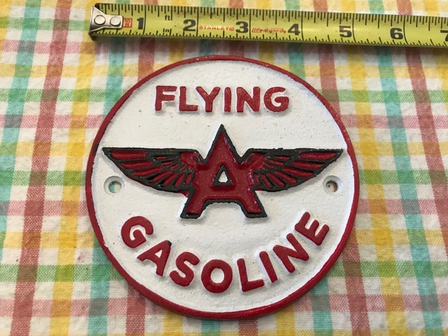 Colorful Cast Aluminum Flying A Gasoline Dealer Wall Mounted Plaque Sign