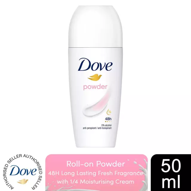 Dove Pulver Roll On Antitranspirant bis 48H Schweiß- & Geruchsschutz, 50ml