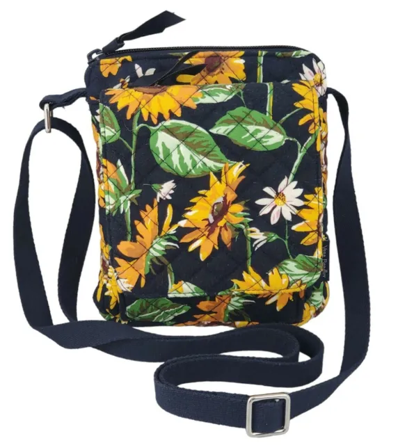 Vera Bradley Crossbody Mini Hipster Purse Sunflower Daisy Blue RFID Shoulder Bag