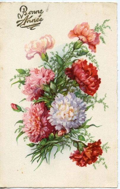 Carte Postale Fantaisie 'Bonne Année' D'époque (1919-1938), écrite, France