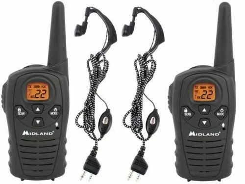 2 Walkie Talkie Midland Lxt118 26Km Mit Pinganillos + Ladegerät + 220V...