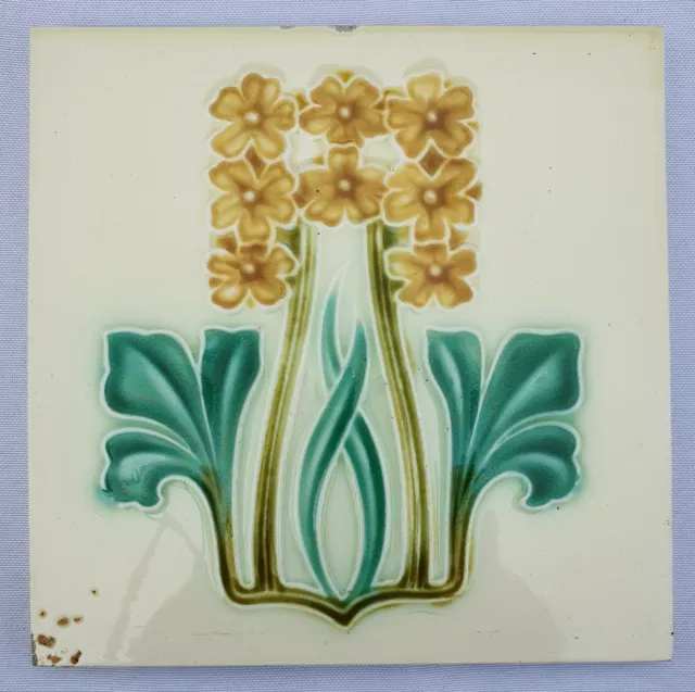 Art nouveau tile, Corn Brothers. C1905.