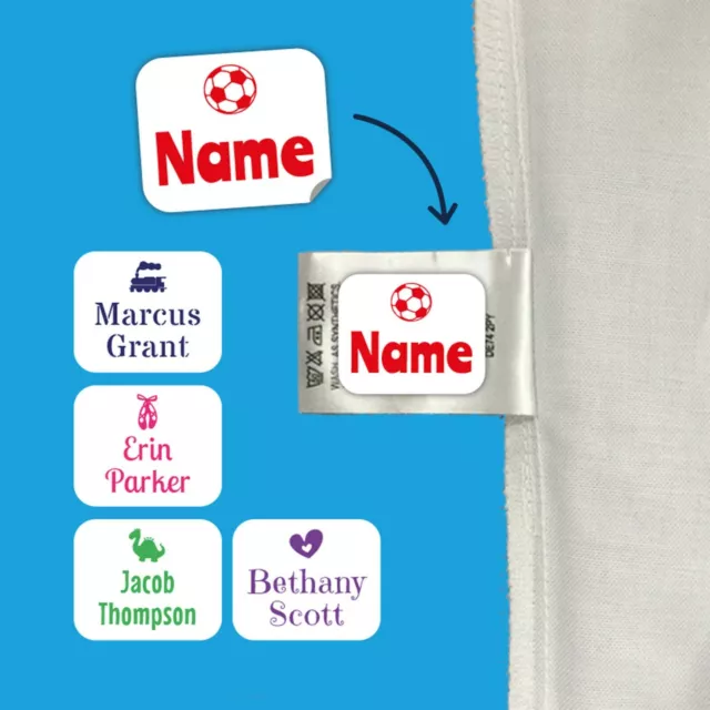 Stick On Clothes Name Labels & motif Stick on Care Label for School Uniform