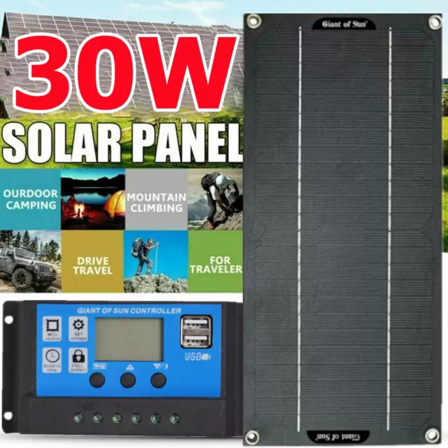 fr 30W 18V Solar Panel Kit Solar Battery Charger for RV Caravan Outdoor Camping 3