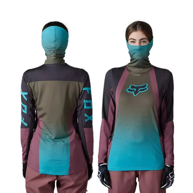 Fox Racing Womens Ranger Drive Motocross KRUX Motocross Jerseys-Teal-Small