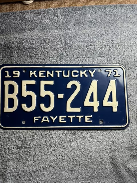 1971 Fayette County Kentucky License Plate B55-244