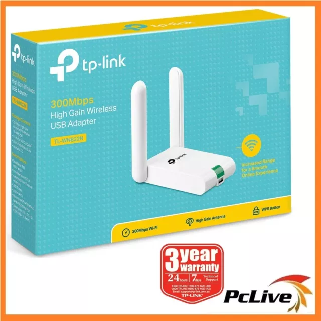 NEW TP-Link TL-WN822N 300Mbps High Gain Wireless N USB Adapter WIFI PC MAC Linux