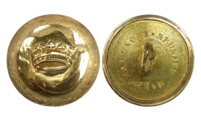 Ancien Bouton de Livrée, Couronne de Marquis. 18 mm. Doré, bombé. Vers 1890