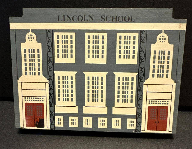 1992 The Cats Meow - Series VI Lincoln School - Wooden Shelf Sitter