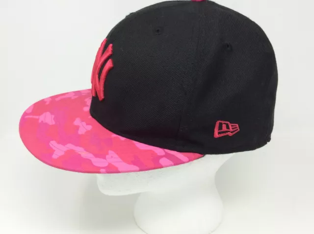 New York Yankees Pink Camo Camouflage Baseball Cap Wool Fitted 7 1/8 2