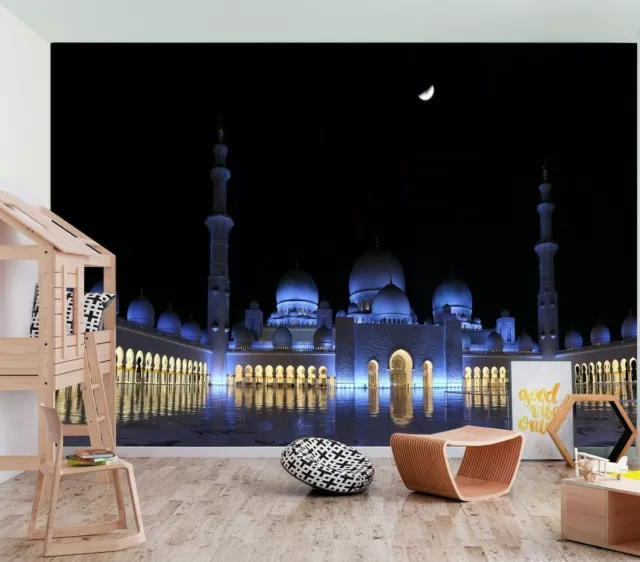 City Night Mosque Purple Palace Sky Home Wallpaper Mural Photo Room Decoration