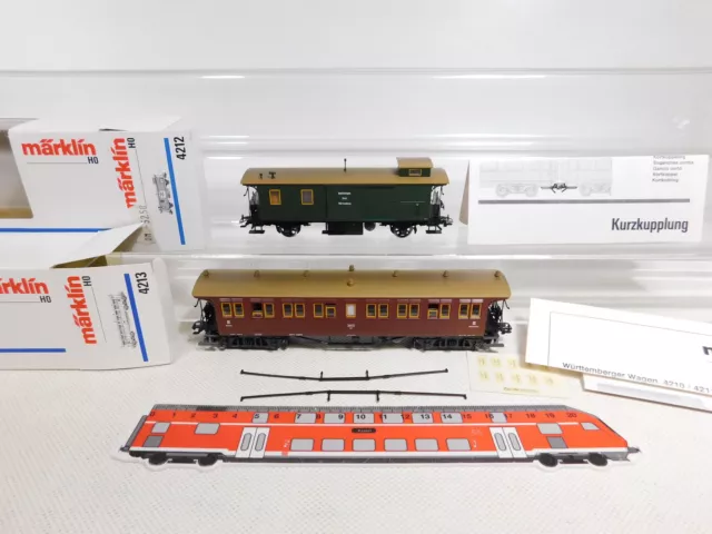 DT344-1# 2x Märklin H0 AC Personenwagen etc KWStE NEM KK KKK 4212 4213 NEUW+OVP