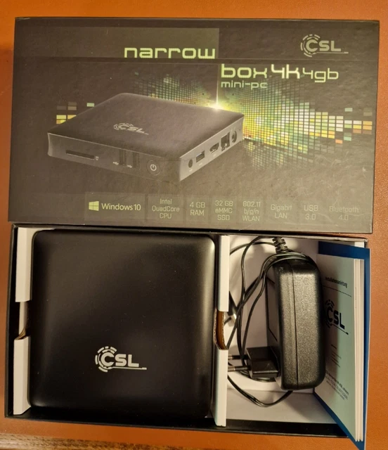 CSL NARROW BOX 4k 4gb Intel Quad Core CPU mini pc SN: 16080365 EUR 25 ...
