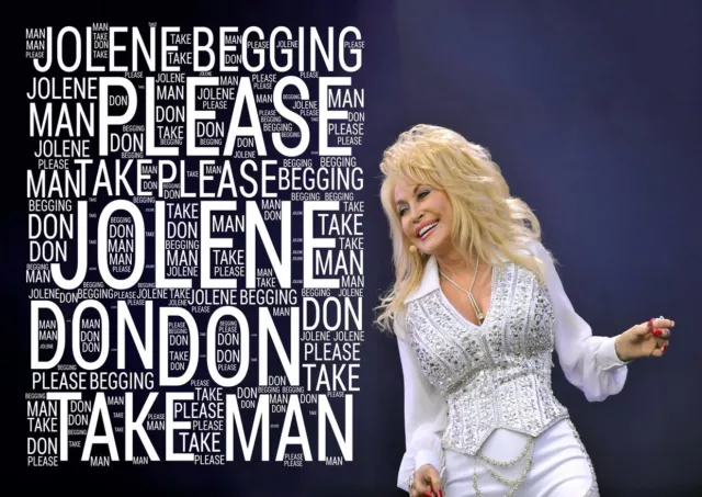 Dolly Parton American Singer Poster Jolene Lyrics Music Star Picture On Stage 2