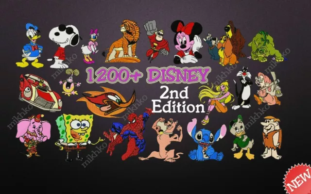 Designs De Broderie Machine - Plus De 1200 Designs Disney Cartoon - Pes Hus...