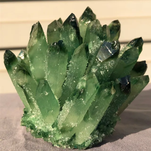 420g   New Find Green Phantom Quartz Crystal Cluster Mineral Specimen Healing