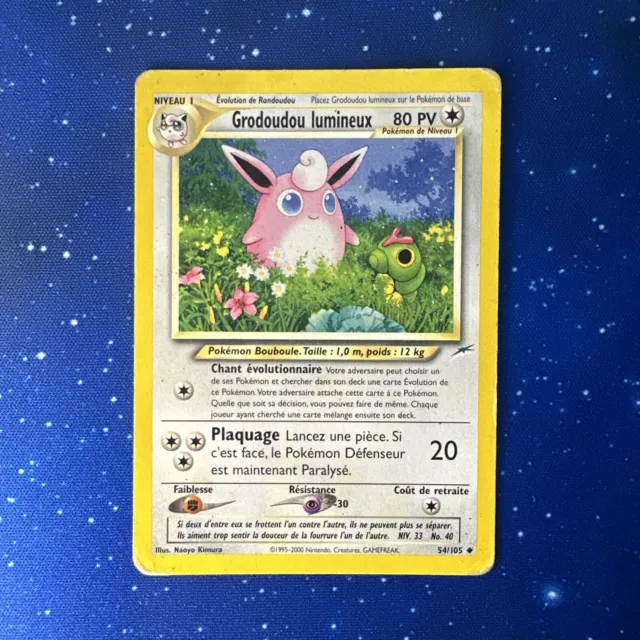 Carte Pokémon Grodoudou Lumineux 54/105 Unlimited Neo Destiny Wizards