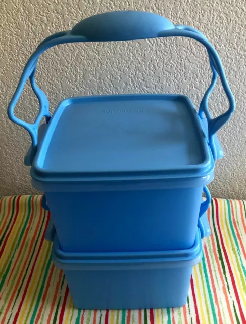 Tupperware Large Carry All Storage Container with Handle 13L Tropical Blue  New