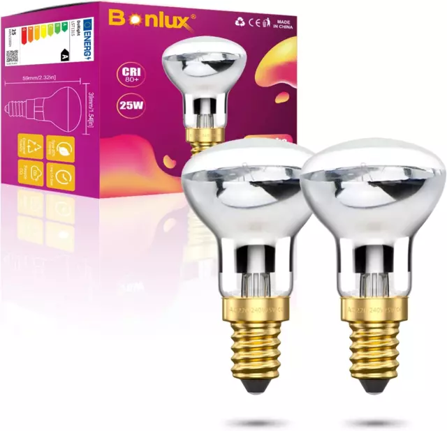 Bonlux 2X R39 E14 Reflektorlampen Spotlichter dimmbar Lavalampe 25W super klein