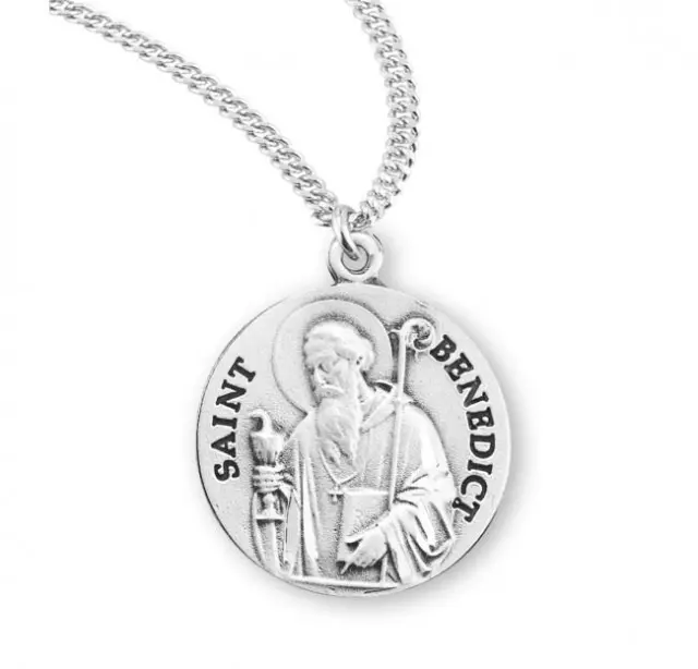 Sterling Silver Saint Benedict Round Medal Weight of medal 5.0 Grams