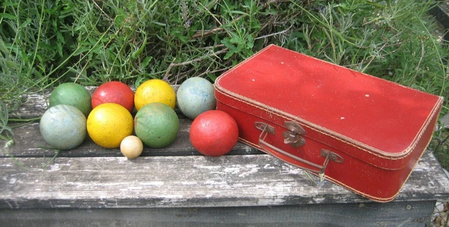 ANCIEN JOUET JEU de Boules pétanque en Bois EUR 35,00 - PicClick FR