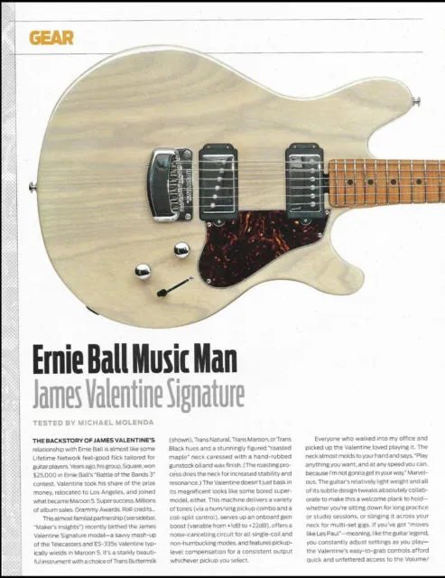 James Valentine Ernie Ball Music Man Guitar Review with Specs 2-page article