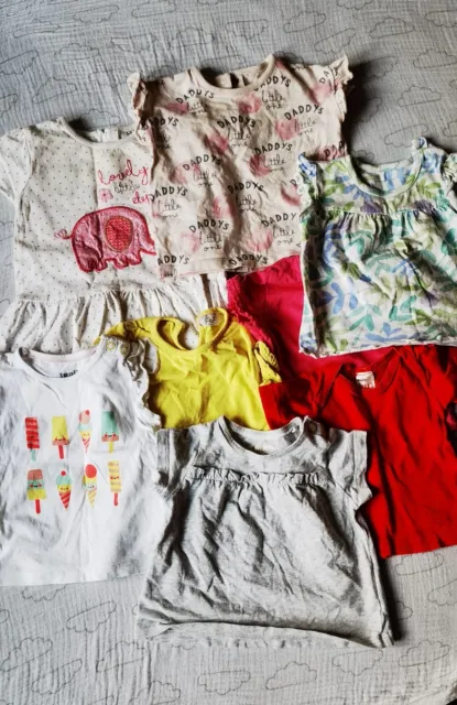 Baby Girl T-shirt Summer Bundle Short Sleeved Tops X8 3-6 Months M&S George