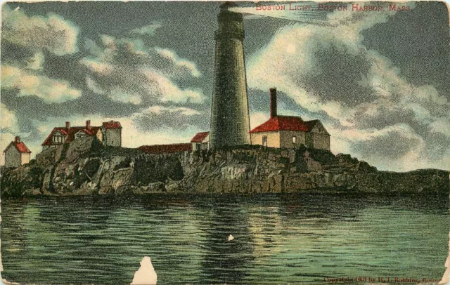 Boston Light House Boston Harbor Massachusetts MA Postcard