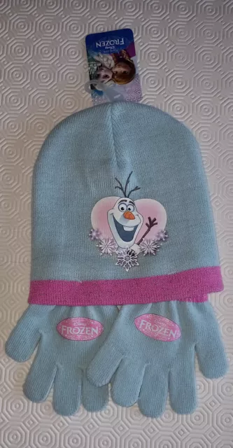 Disney La Reine des Neiges Très joli ensemble bonnet et gants Olaf - Neuf éti