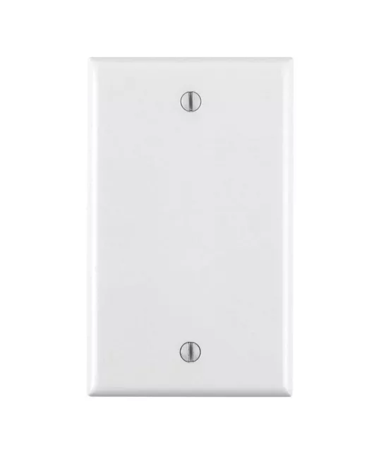 Leviton 001-88014-WHT Single Gang White Blank Box Mounted Plastic Wallplate