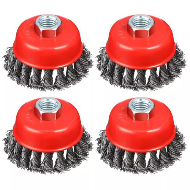 4" Knot Type Wire Cup Brush  5/8" Arbor 4 PACK