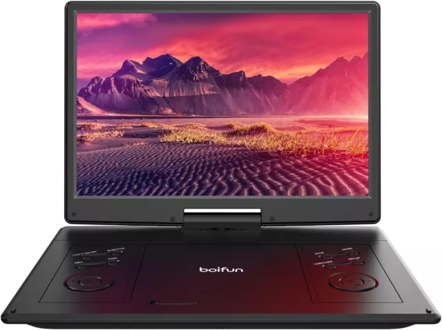 BOIFUN 15.7"Portable DVD Player with Swivel Screen,Support USB/SD Card/Sync TV