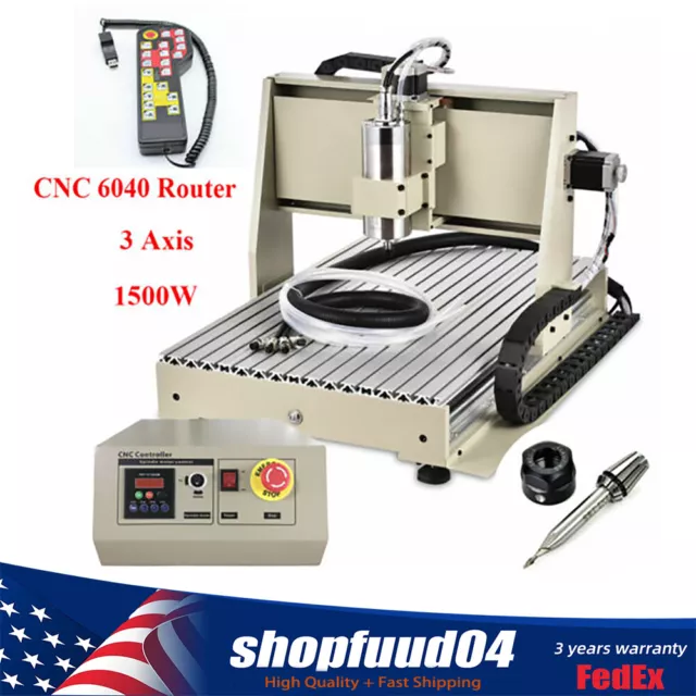 1.5KW 3 Axis CNC 6040 Router Engraver Woodwork Drilling Cutting Machine + Remote