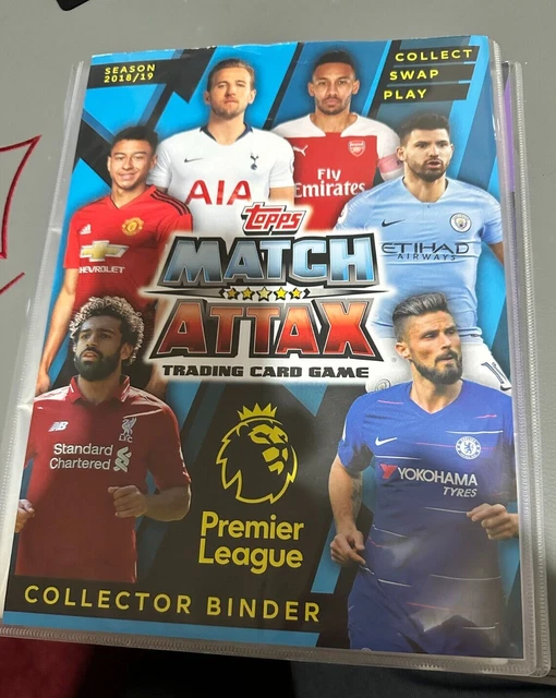 18-19 Topps Match Attax Trading Card Binder with 323 Cards - No Dupes