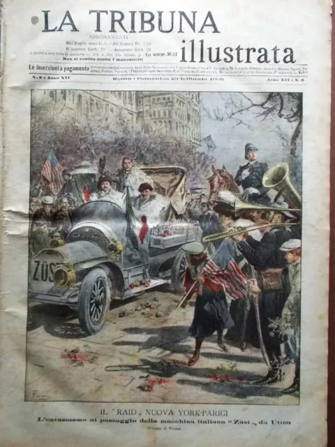 La Tribuna Illustrata 23 Febbraio 1908 Sudermann Medici Raid Zust Greco Poveri