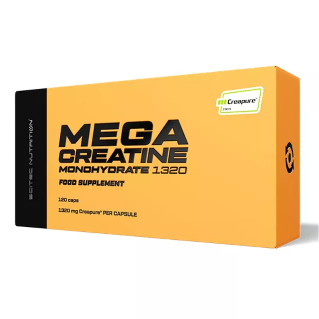 (111,06 EUR/kg) Scitec Nutrition Mega Creatine Monohydrate 1320 Caps 120 Kapseln