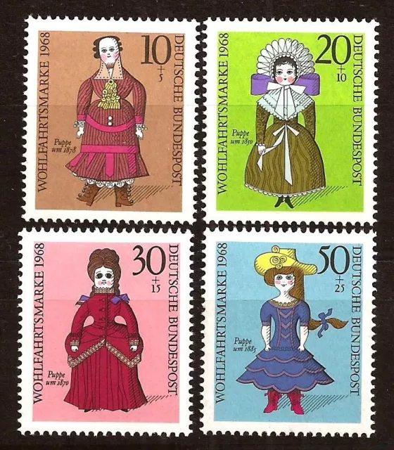 [D6836] BRD, Germany, Full set 1968 MNH** Dolls, Charity Stamps