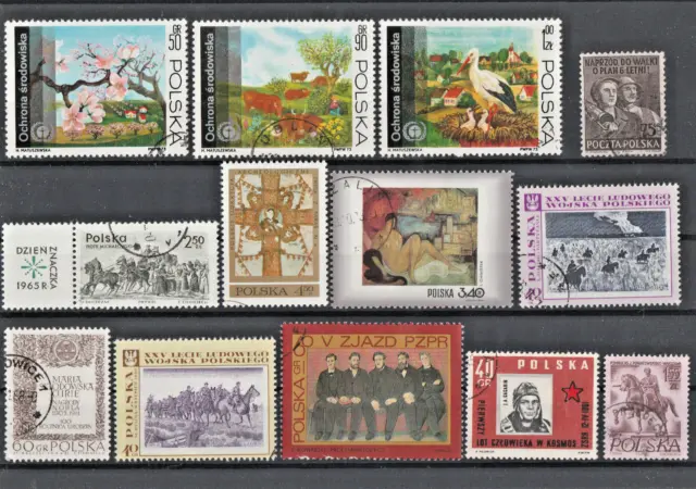 Wertvoller Posten POLSKA gestempelt 13 Briefmarken ab 1960