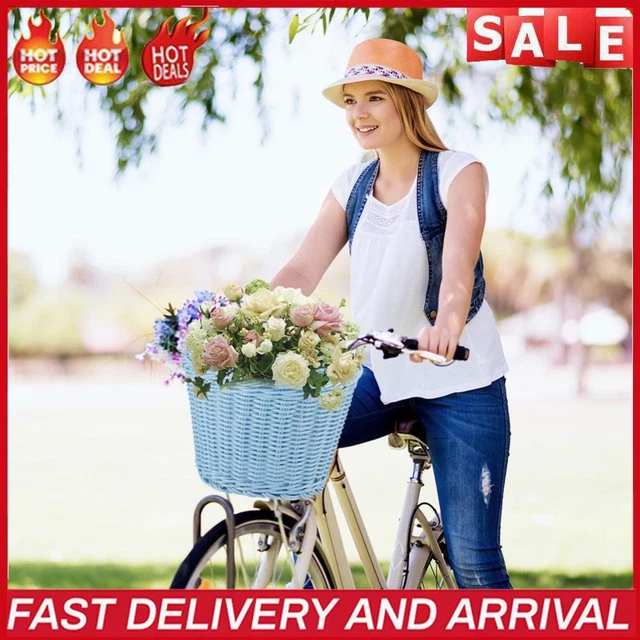 4 teile/satz Rattan Fahrrad Korb + Glocke + Quaste + Aufkleber Lagerung Korb (Hi