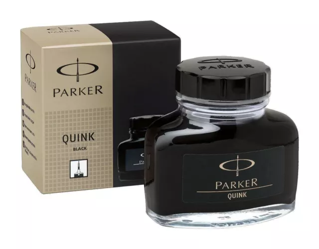 PARKER Quink Inchiostro Bottiglia Nero Per Stilo Penna (Comprare 3 Ottenere 1
